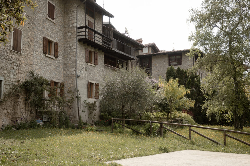 Rustic stone village near Lake Tenno during an elopement in Northern Italy